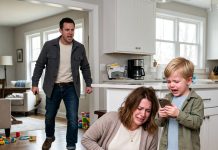 I Was Too Hurt to Call for Help After My Husband Cracked My Ribs, So My 5-Year-Old Son Picked Up My Phone and Whispered, “Grandpa, Mama Can’t Breathe.” Then the Door Opened Again, and My Son Saw His Father Return With a Hammer.