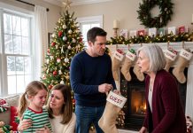 At Christmas, every grandchild had an overflowing stocking—except my 7-year-old. Hers was EMPTY and labeled “GUEST.” My mother-in-law said, “GUESTS DON’T GET PRESENTS.” My husband picked up the stocking and said FOUR WORDS. She went pale…