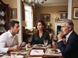 “He thought he caught me off guard by serving divorce papers at dinner, and his father backed him up. But the moment I quietly signed and dropped a single question, neither of them touched their food again.”