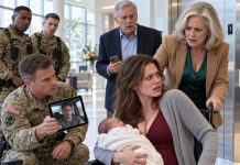 My husband was gone. three days later, i gave birth alone. at discharge, my father handed me my bags and refused to take us home. mom said a widow and her baby weren’t their responsibility. i made one urgent call. twenty minutes later, my husband’s commanding officer entered alongside two military police officers. my father’s face drained of all color.