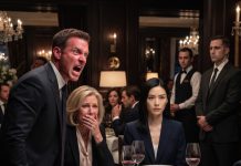 When my husband handed me divorce papers as an anniversary gift in front of his entire wealthy family, they all laughed. Then the waiter walked up and said, “Ma’am, your guest has arrived.”