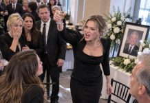 At our father’s funeral, my sister suddenly lifted her glass and said, “I’ve been waiting for this day my whole life.” Everyone froze, but what she revealed next made me realize our family had been hiding something from me for years.