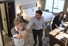 I smiled as I knocked on my husband’s hotel room door, convinced my secret maid disguise would make his night. Seconds later, the door opened—and one shocking sight changed everything I thought I knew about my marriage.