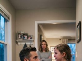 “Dad, please don’t tell Mom I told you.” My eight-year-old showed me bruises across her back. Then the doctor found an earlier medical record I had never seen.