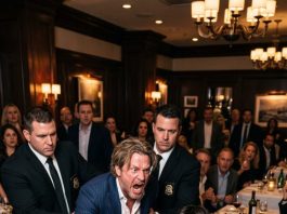 “You’ll be clearing tables like him,” he mocked at the restaurant, making everyone laugh while my son kept reading, so I opened my laptop and froze his wine glass.