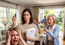After my sister refused to apologize for her twins ruining my daughter’s Easter, I calmly said, ‘Everyone out.’ But when I handed my father an envelope and he started reading, the entire room froze…