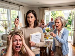 After my sister refused to apologize for her twins ruining my daughter’s Easter, I calmly said, ‘Everyone out.’ But when I handed my father an envelope and he started reading, the entire room froze…