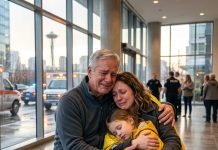 The security guard called: my 8-year-old granddaughter was trapped in the elevator for 2 hours, saying only one word—’LIGHTHOUSE.’ When the doors slid open, I froze at the sight of her mother’s purse on the floor.