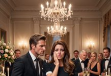 My husband dressed me like a servant at his company party, then slapped me when dinner went wrong. My necklace flew across the floor. His billionaire boss picked it up, went pale, and whispered, “My missing daughter had this exact necklace.”