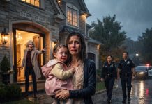The exact night my husband boarded his flight overseas, his mother locked me and our toddler out in a pouring storm. But when the police found us shivering in a park, they uncovered a secret that changed everything.