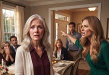 “GET OUT! I DIDN’T INVITE YOU!” snapped my daughter-in-law when I sat at the table I’d been setting since 5 AM for my son’s birthday. But it was MY house. I stood up, walked to the door, and flipped the breaker switch—trapping all thirty guests in total darkness to expose her crimes.