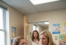 The school nurse thought my eight-year-old was refusing lunch for attention until she lifted my daughter’s chin and saw a dark line across her neck. Minutes later, Emma whispered, “Please don’t call Dad,” and everything I believed about the past few months changed.