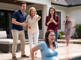 Eight months pregnant, I was shoved into a swimming pool—and when blood began spreading through the water, my husband looked at me and said, “You slipped.”