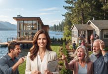 My mom texted me to skip the family lake trip because it was “too crowded,” unaware I had secretly built my dream mansion next door—right before the police arrived to demolish the cabin.