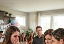 My pregnant daughter cut into a blue gender reveal cake and burst into tears.