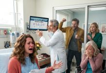 One day after donating a kidney to my mother-in-law, my husband handed me divorce papers in the hospital. His sister smiled and said they no longer needed me. I quietly signed. But before they could leave, the surgeon locked the door and showed us something on his monitor that made my husband turn pale.
