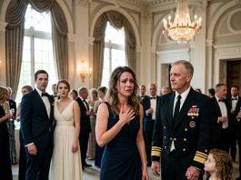 7 years after our divorce, I saw my ex-husband at a prestigious admiral’s gala. He stood beside his new wife, smiled proudly, and whispered, “Leaving you was the smartest thing I ever did.” I stayed silent. Moments later, the admiral entered the room holding a little girl’s hand. He looked straight at me and said, “There you are, my love. Our daughter has been waiting for you.” My ex-husband’s smile disappeared instantly.