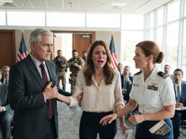 My father called me “just a junior aide” in front of everyone at the treaty signing. When a colonel lifted the pen, I whispered in Spanish: “Don’t sign. The pen is a weapon.” He stopped cold. “Keystone…?” he murmured, somehow knowing my call sign. The pen hit the table. My husband’s SEAL team stormed in and found a micro-bomb inside. My father’s face collapsed.