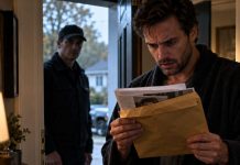 My wife called me at 2 A.M., crying, “Please, don’t tell anyone where I am.” I calmly said, “I wasn’t planning to,” and hung up. The next morning, someone came to my door asking for me—not her. The moment I opened the envelope, I realized she had lied about far more than one night…