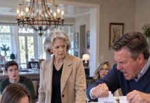 My dad tore up my college acceptance letter at dinner and said, “No daughter of mine wastes money on school.” My grandma set down her fork and said nothing. Then she stood up, buttoned her coat, looked at him, and said, “Go pack. She starts in the fall.” Dad laughed… a lot—until Grandma slid one thing across the table…