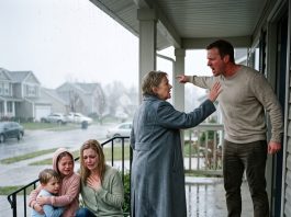 “Mom, Stay Out of This”: When I Pulled Up, My Son Was Smirking Warm Inside While His Soaked Wife and Freezing Children Stood Weeping on the Gravel in Freezing Rain, Forcing Me to Threaten the Police to Save My Own Grandchildren from Him.