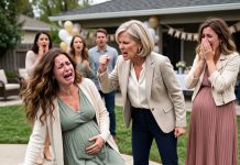 Eight Months Pregnant Beside My Twin Sister, I Never Imagined Her Baby Shower Would End Like This. Mom Demanded My $18,000 Baby Fund, Called Me Selfish When I Refused, Then Punched My Stomach—My Water Broke as I Collapsed Backward Into the Pool.