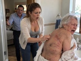 “Don’t touch my back!” The elderly woman had screamed those words at every caregiver who tried to bathe her for three years. Her son called it proof she was losing her mind—and wanted her locked away in a psychiatric ward. Only 72 hours remained before she would be taken away when one young caregiver finally gained her trust. Then she began gently washing the woman’s back—and froze….