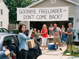 “My family threw a party to celebrate kicking me out. I quietly took one photo of their banner before leaving—and ruined everything for them 2 weeks later.”