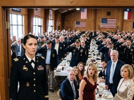 My sister-in-law mocked my uniform, unaware of who was really stepping into the room. But when 200 spec ops veterans saw the scorpion badge on my black-and-gold dress uniform, the room went silent—and my family realized their mistake.