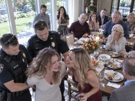 The police handcuffed me in front of eleven relatives before Thanksgiving dinner was even over. My mother watched silently while my sister Rachel smiled and whispered, “This time, Evelyn, you’re not getting away.” I hadn’t even been told what I’d supposedly done. But when the officer revealed who had reported me, my blood ran cold…