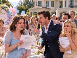 At our baby’s gender reveal, my husband suddenly threw divorce papers at me and called it a “divorce party.” Everyone expected me to break down. Instead, I said one thing that made both him and his mistress go pale.
