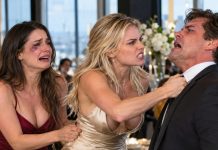 The moment everyone saw my black eye at our 10th anniversary dinner, the room went silent. My husband sounded proud: “It was my sisters. They taught her some respect.” His sisters laughed, proud of what they’d done. Then my twin sister walked straight up to him—and did something that shocked everyone…