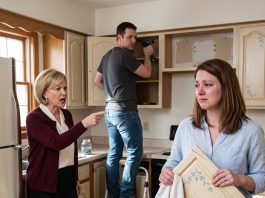 My mother-in-law marched into my kitchen, sneered, “This looks like some frat house,” and ordered my husband to RIP DOWN THE CABINETS. He ignored me and asked for a jar of screws. I didn’t yell. Three days later, she discovered what I’d done—and was left speechless…