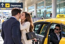 My wife kissed me goodbye and said, “It’s just a business trip. Stop overthinking everything.” I helped her into the taxi without arguing because I already knew she wasn’t traveling alone—the moment her flight took off, I made one quiet decision, and three days later, she started calling me nonstop…