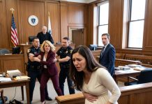 His Mistress Kicked His Pregnant Wife During the Trial. The Millionaire Husband Froze. Deputies Rushed In. Then a Silver-Haired Judge Entered, Looked Past Everyone, and Went Straight to Her—revealing a connection that changed the room before the real evidence came out.