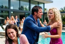 “It Was Just a Joke!” My Cruel Sister Laughed After Shoving Me into the Pool, Knowing My Arm Was Severely Injured. Everyone Joined Her Laughter—Until Her Fiancé Overheard Her Brutal Truth, and His Cold Reaction Destroyed Their Engagement on the Spot.