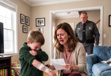 When My Seven-Year-Old Son Screamed After I Touched His Injured Arm, I Cut Open His Hoodie And Found A Crudely Bandaged Fracture Alongside A Note Threatening My Life. The Corrupt Police Captain Protecting The Bully Expected Pure Fear, But He Never Expected A Mother Like Me!