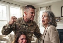 Missing In Action For Six Months, A Soldier Returns Home Only To Find His Greedy Mother Forcing His Weeping Wife Out Of The House And Heartlessly Throwing Her Wedding Ring Into The Dirt Before The Shocked Husband Steps Out Of The Shadows To Deliver Swift Justice