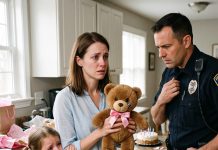 My in-laws sent my daughter a cute brown teddy bear for her 6th birthday. She smiled—then FROZE. “Mommy, what is it?” One closer look made me GO PALE. I didn’t shout. I took ACTION. Three days later, police were at their door…