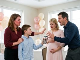 “AT LEAST MY BABY WILL HAVE A REAL FATHER.” MY SISTER’S BABY SHOWER ERUPTED IN LAUGHTER AT MY EXPENSE. “SOME WOMEN NEVER LEARN,” MOM ADDED. THEN MY 12-YEAR-OLD SON ROSE AND ASKED, “AUNT SARAH, SHOULD I SHOW THEM THE OTHER KIDS UNCLE DANIEL CALLS?” SUDDENLY, NO ONE LAUGHED.