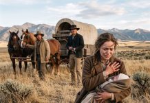 My Husband Shot Me in the Wyoming Grass While I Held Our Baby, Then Laughed, “Keep Her. She’ll Be Dead by Morning Anyway.” I Refused to Beg and Followed the Wagon Ruts Until a Cowboy’s Lantern Revealed What Wade Had Done.