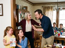 At my husband’s birthday, his mother physically PUSHED our 7-year-old daughter out the door. She was told to sit in another room to make space for his “REAL CHILDREN.” When my husband realized what was happening, he said THIS in front of everyone—and his parents went pale…