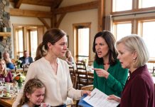 My mom said there was NO SPACE at the family reunion for my husband’s 8-year-old daughter. “She’s NOT REALLY FAMILY,” my sister added. My stepdaughter froze. I didn’t shout—I pulled SOMETHING from my bag and handed it to them. The entire room fell silent.