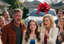 Fifteen years after I rescued and raised a homeless girl, a wealthy woman appeared at her 18th birthday party with a brand-new car. “Come home, don’t live with trash,” she said. My daughter accepted the keys, then gave me a strange wink. By the next morning, the entire city was talking about what happened next.