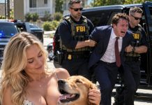 HE CAME OUT IN HANDCUFFS, ESCORTED BY FBI AGENTS—AND I WATCHED FROM ACROSS THE STREET WITH COOPER IN MY LAP. I GAVE HIM A TREAT, SCRATCHED HIS EARS, AND SAID, “GOOD BOY.” I HAD MY FORTY-FIVE MILLION DOLLARS BACK. AND MY PEACE.