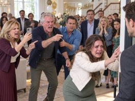 At my dad’s birthday party, he punched my 7-month pregnant belly in front of 20 relatives and demanded I “get rid of” my unborn baby. Mom filmed it, sneering that I must be hiding some loser father. Crying, I held my stomach and rushed to the front door. I didn’t defend myself. I only smiled when I opened it… because the man outside changed everything.