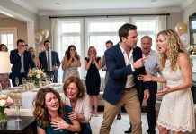 My sister laughed and called it “just a joke” as guests helped me off the floor. She knew about my chest injury—but something made her fiancé turn and look at her differently.