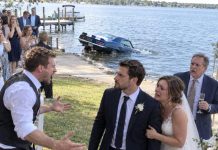 They expected me to fall apart when my brother sent my classic car sinking into the lake in front of everyone at my wedding. Instead, I calmly asked one question: “Are you absolutely sure you checked the trunk first?” My father’s smile disappeared before my brother even answered.