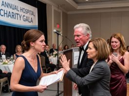 “DON’T EMBARRASS US by talking business tonight,” my father whispered at the charity gala. “You fix computers for a living.” His friends smirked. Seconds later, the host announced, “Please welcome the anonymous founder who donated $40 MILLION to build this hospital.” Every spotlight turned toward ME…