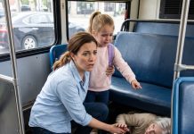 On the bus, my 6-year-old gripped my hand. “Mama, I’m scared.” When I asked why, she pointed toward the floor. “There’s something under the seat.” I looked—and FROZE IN HORROR. I didn’t cry. I did THIS. By the next morning, my in-laws regretted everything…